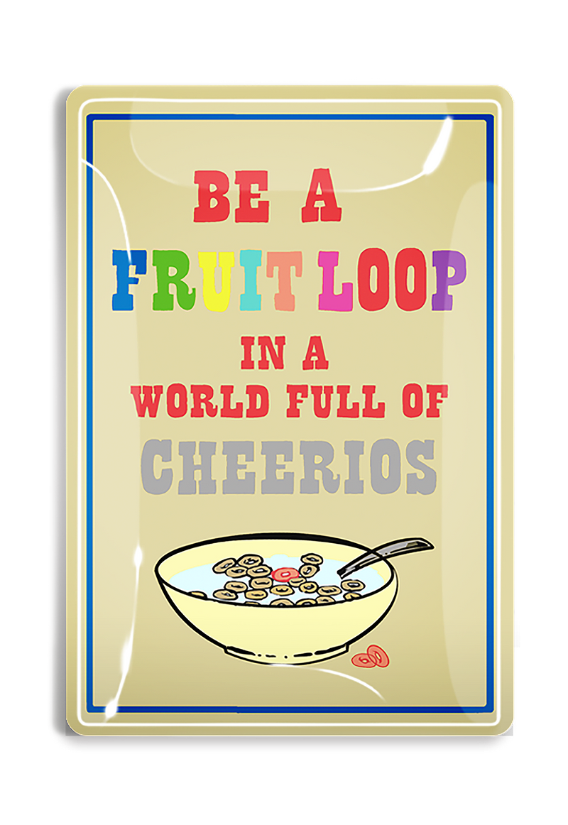 Be A Fruit Loop Decoupage Glass Tray