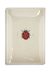Argentinian Red Ladybug Decoupage Glass Tray