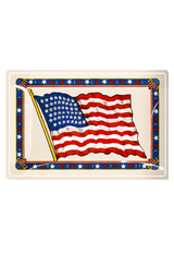 Old Glory American Flag Decoupage Glass Tray