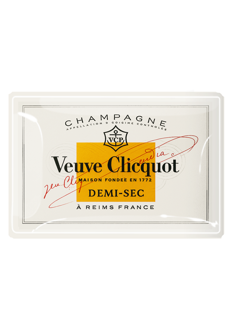 Vintage Veuve Clicquot Demi-Sec Decoupage Glass Tray
