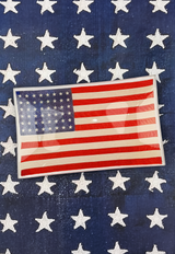 Star Spangled Banner American Flag Decoupage Glass Tray