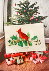 American Cardinal Decoupage Glass Tray