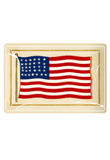 America, America American Flag Glass Decoupage Tray