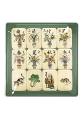 Imperial Garden Mahjong Decoupage Glass Tray