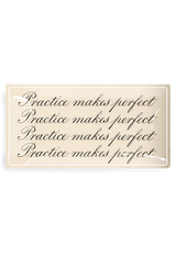 Practice Makes Perfect Cursive Decoupage Glass Tray