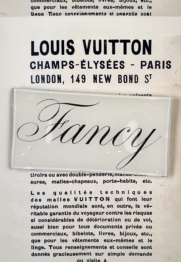 Fancy Script Decoupage Glass Tray