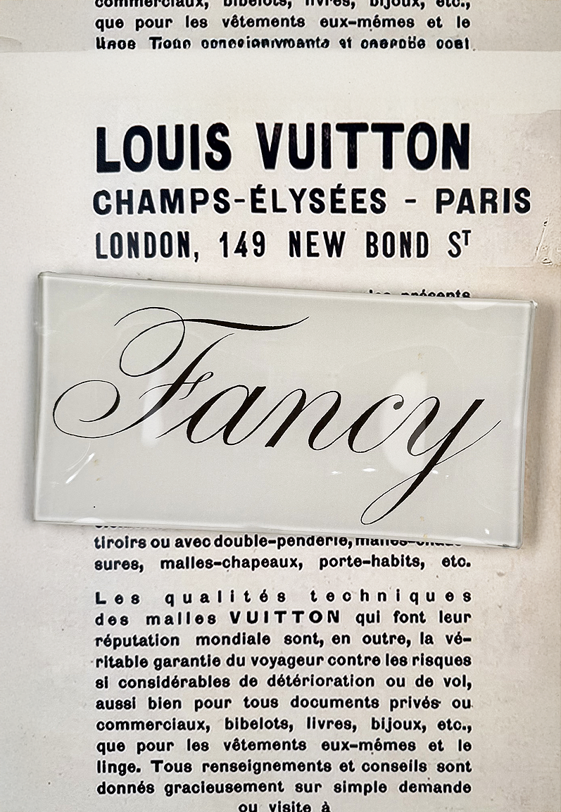 Fancy Script Decoupage Glass Tray