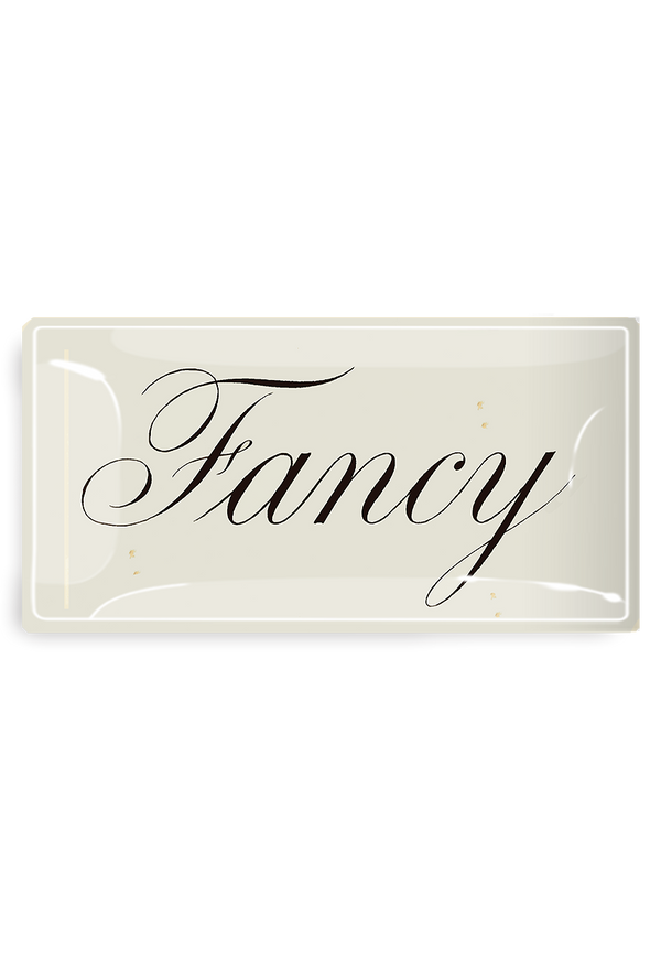 Fancy Script Decoupage Glass Tray