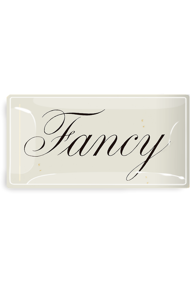Fancy Script Decoupage Glass Tray