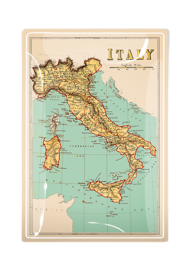 Vintage Italia No. 2 Decoupage Glass Tray