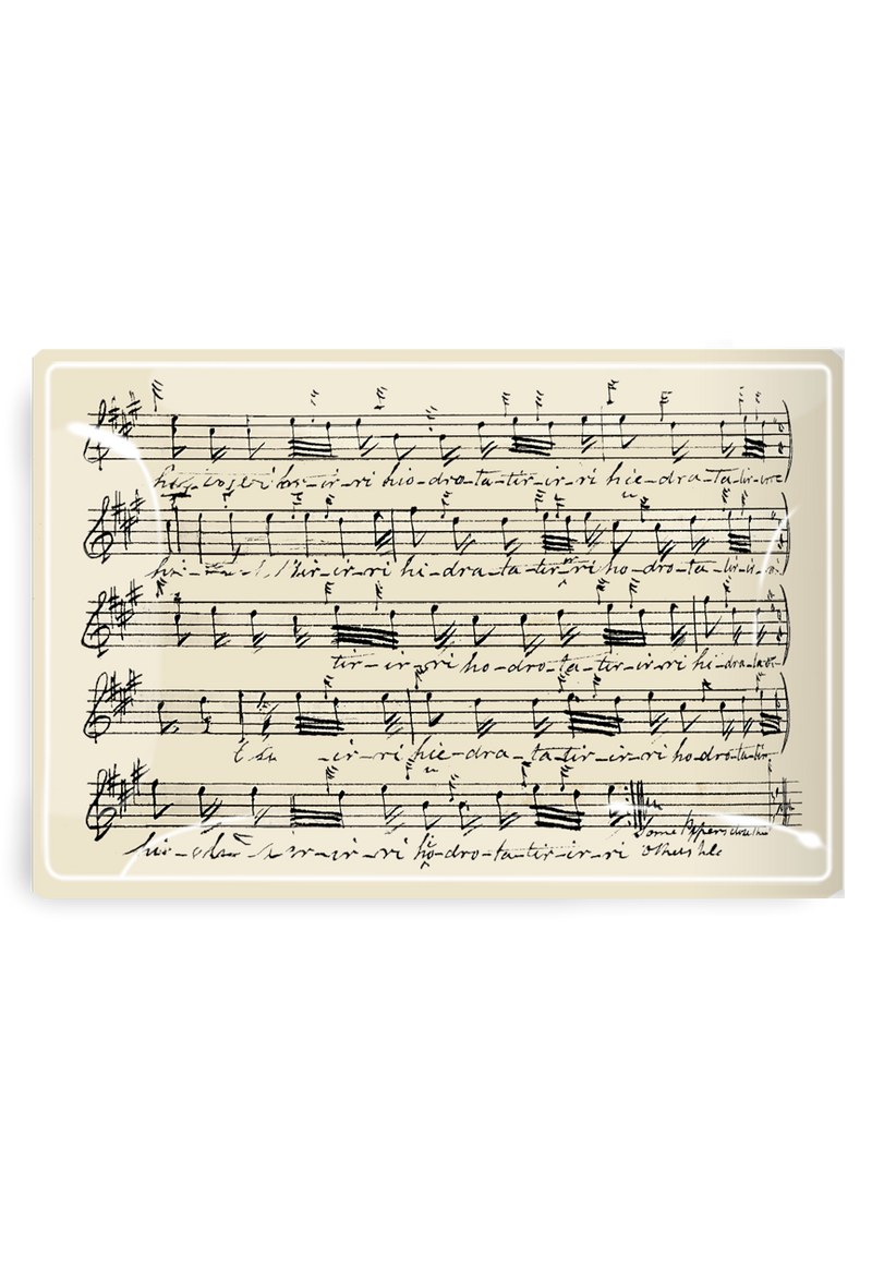 Hand-Notated 1800's Sheet-Music Score Decoupage Glass Tray