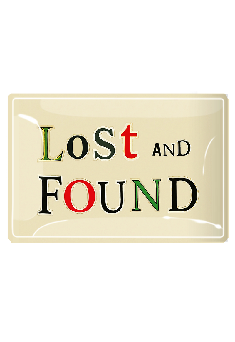 Lost And Found Newspaper Letters Decoupage Glass Tray