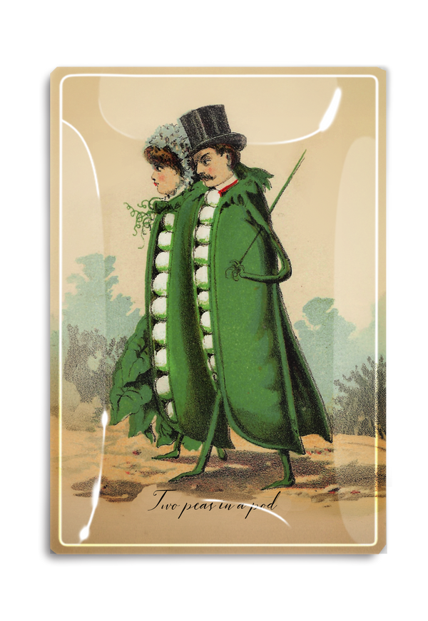 Two Peas In A Pod Decoupage Glass Tray