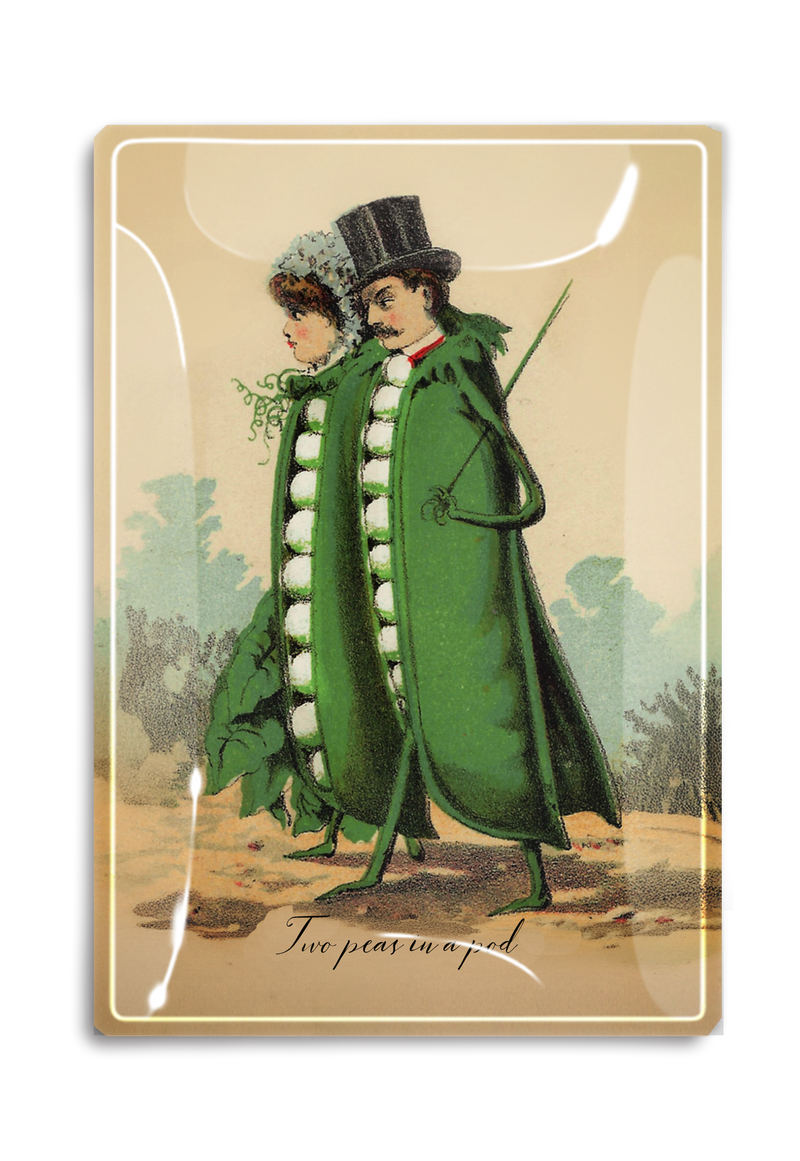 Two Peas In A Pod Decoupage Glass Tray