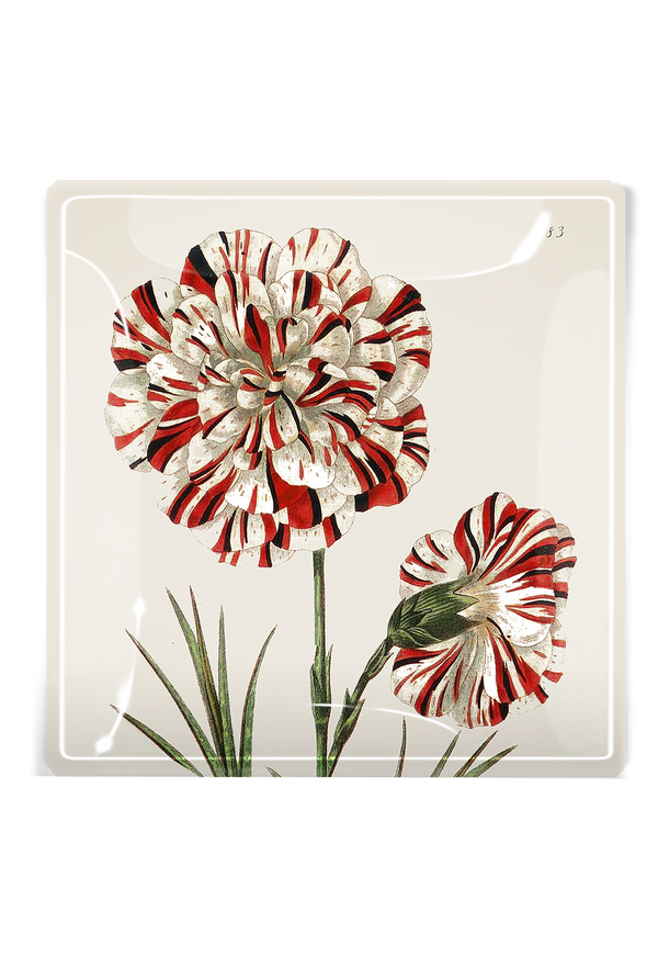 Winter Blossom Christmas Decoupage Glass Tray