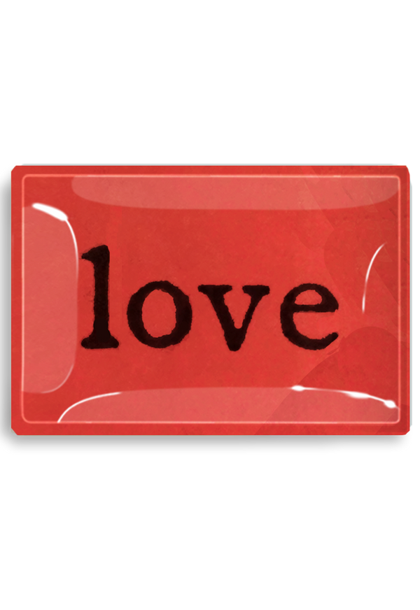 Crimson Love Typset Decoupage Glass Tray