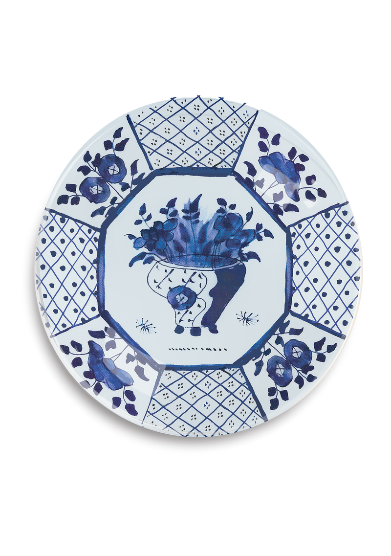 Blue and White Delft #2 Round Decoupage Tray