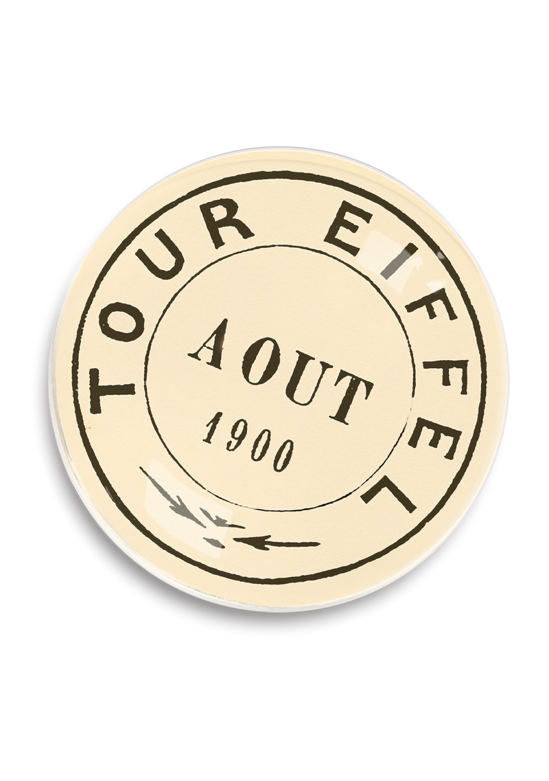La Tour Eiffel Round Decoupage Tray