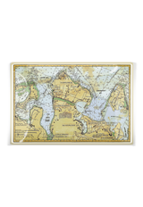 Huntington Nautical Chart, North Shore Long Island Map Glass Tray