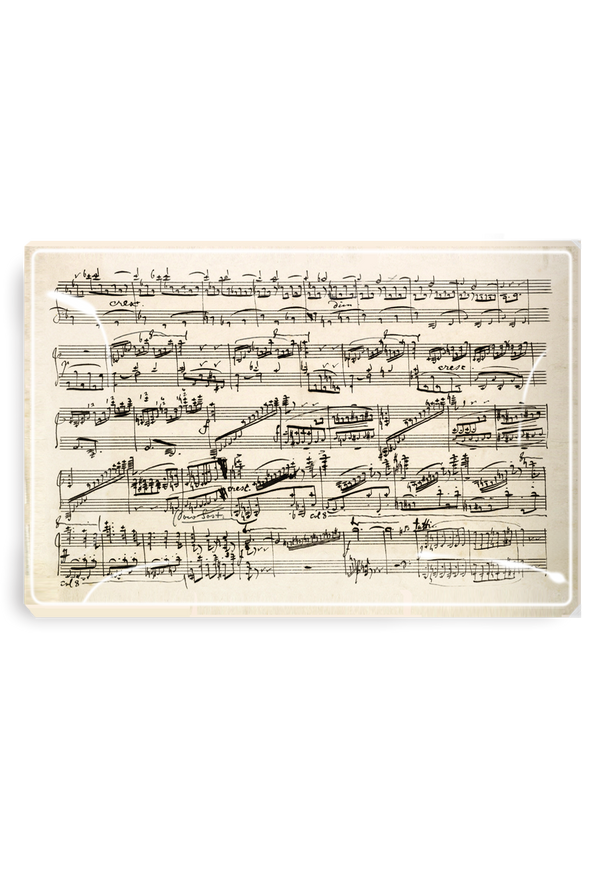 Handwritten Chopin Sheet-Music Decoupage Glass Tray