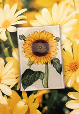 Bright Yellow Sunflower Decoupage Glass Tray