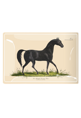 Midnight Sovereign Horse Decoupage Glass Tray
