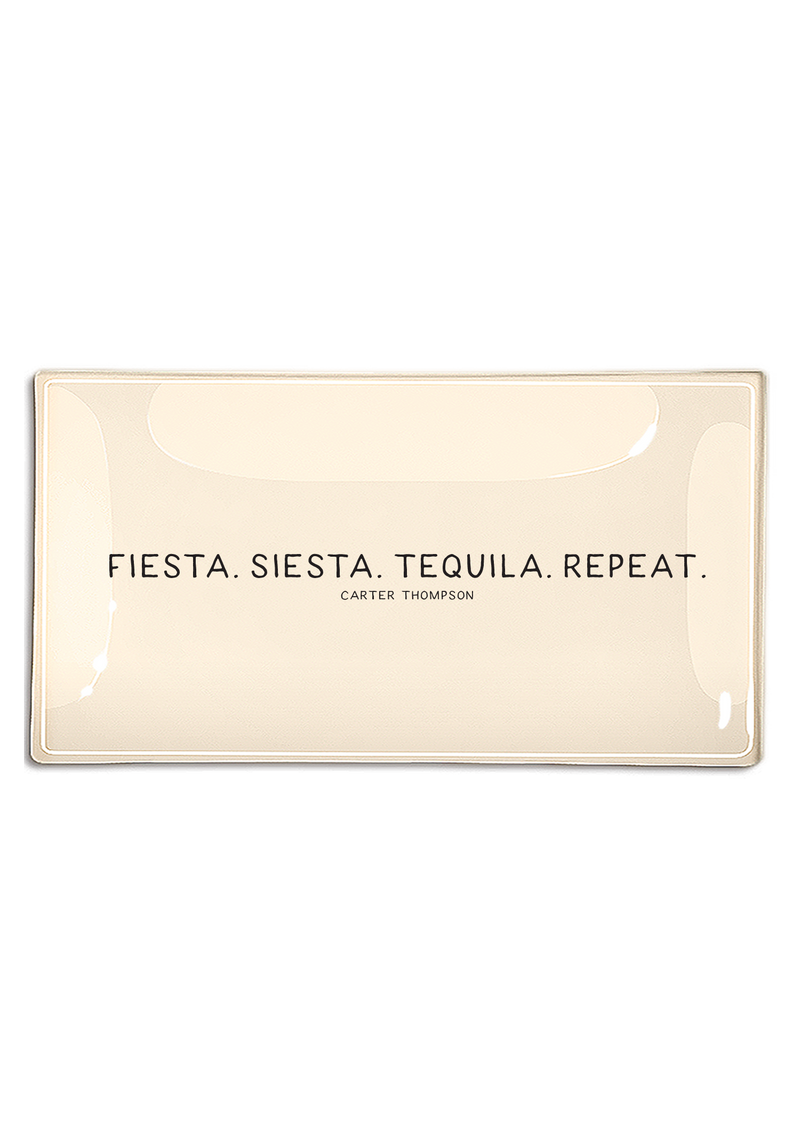 Fiesta. Siesta. Tequila. Repeat. Decoupage Glass Tray