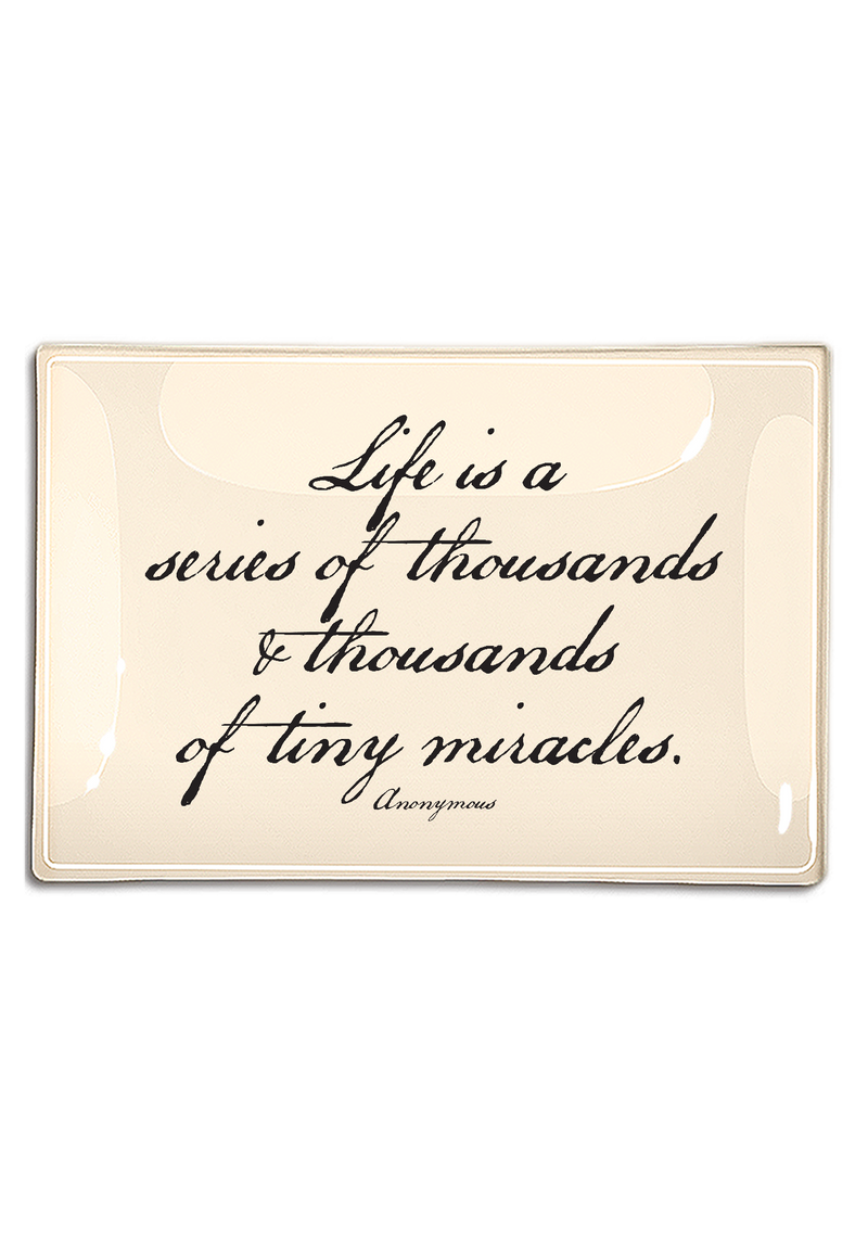 Thousands and Thousands of Tiny Miracles Decoupage Glass Tray