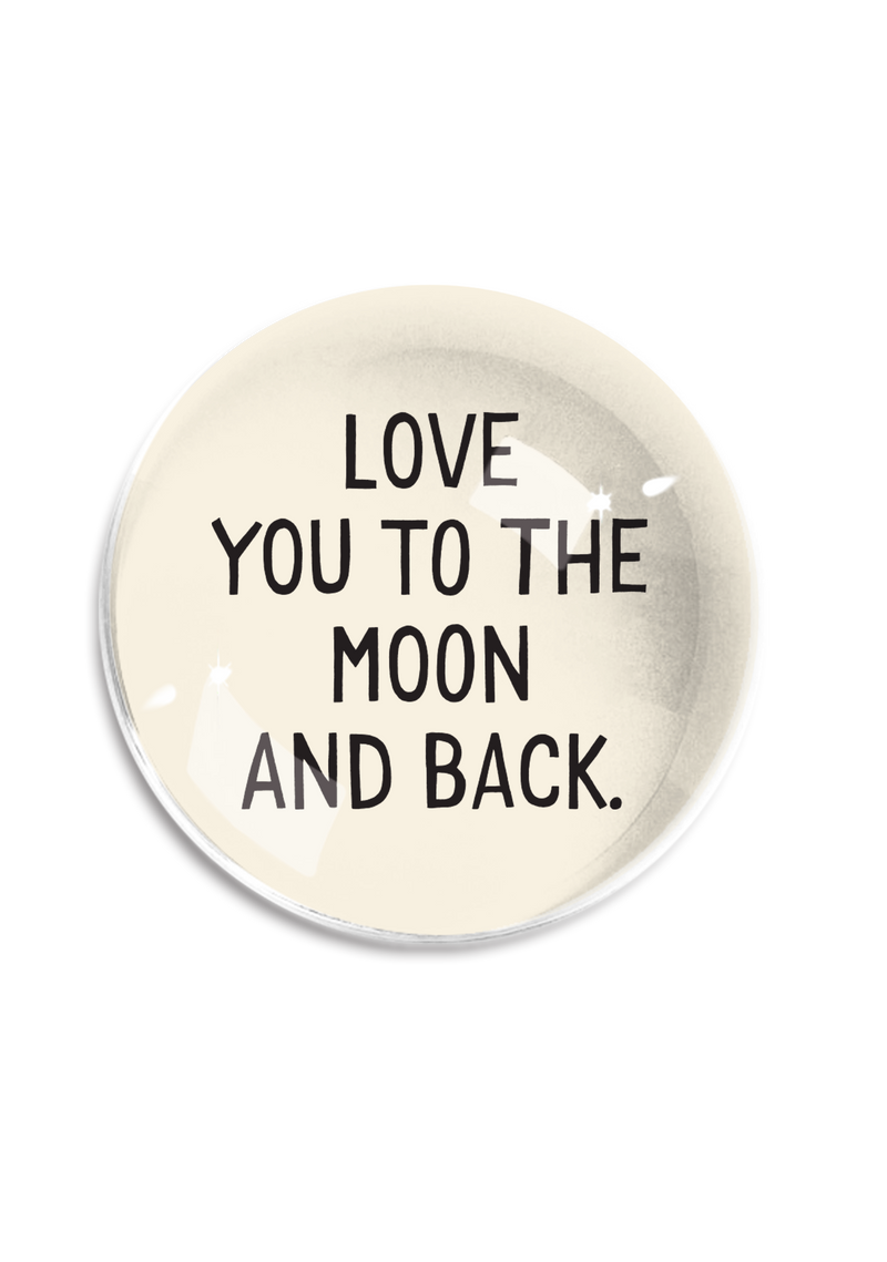 Min. Case Pack of 2 // Love You To The Moon Crystal Dome Paperweight