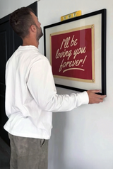 Handcrafted I'll Be Loving You Cut-And-Sewn Wool Felt Pennant Flag