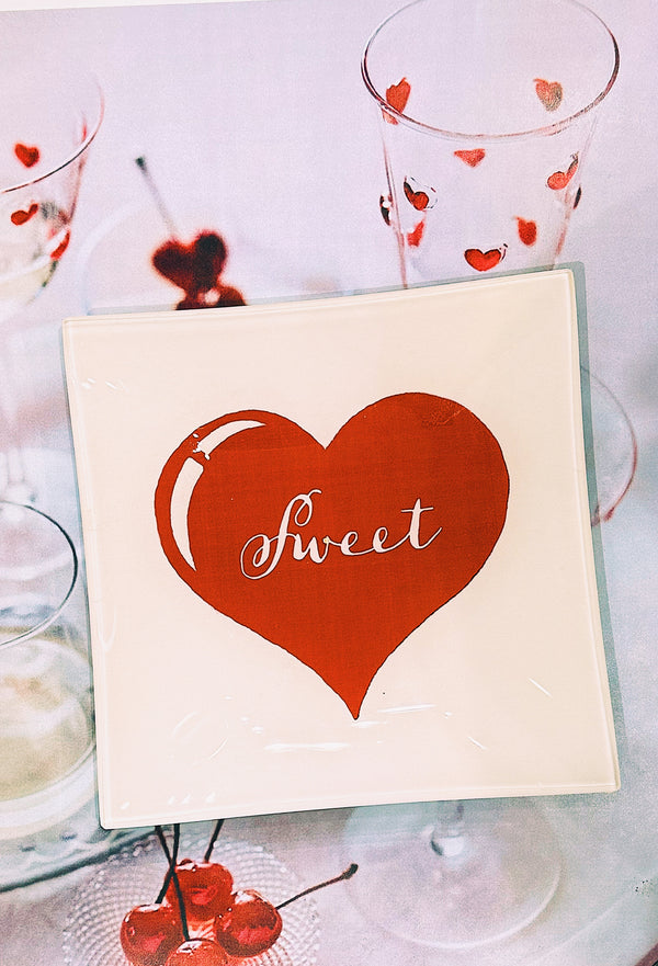 Sweetheart Decoupage Glass Tray