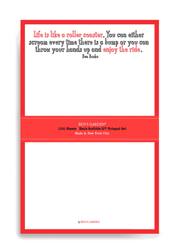 Life Is Like A Roller Coaster Scribble Notepad, Set/ 2 // Min. Case Pack of 6