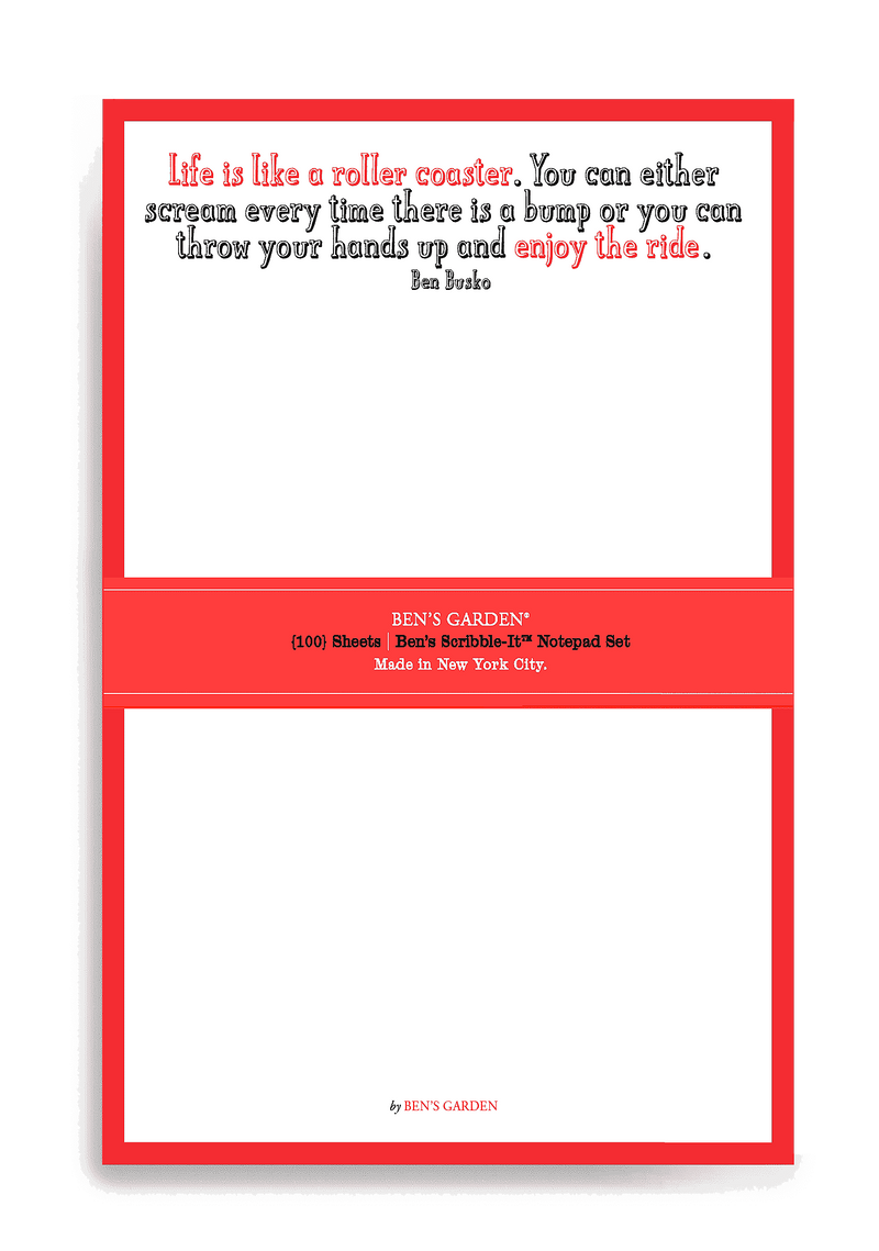 Life Is Like A Roller Coaster Scribble Notepad, Set/ 2 // Min. Case Pack of 6