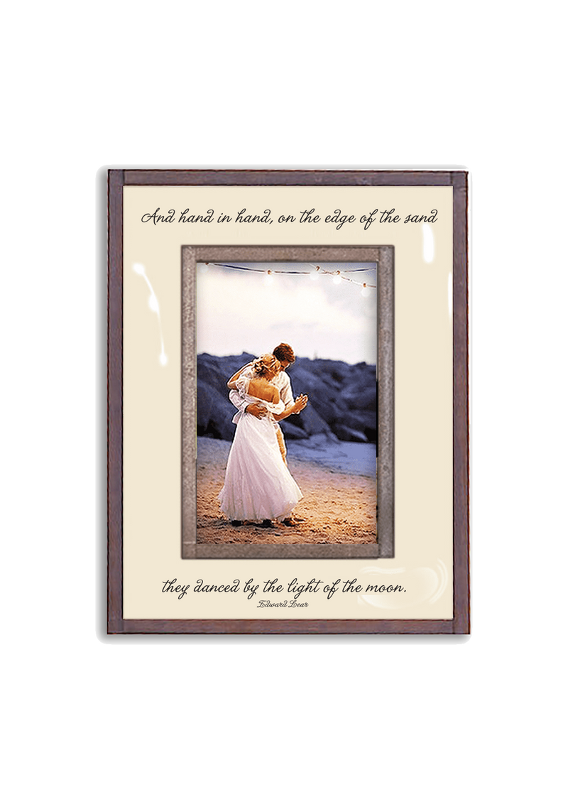 Hand In Hand, On The Edge Of The Sand Copper & Glass Photo Frame