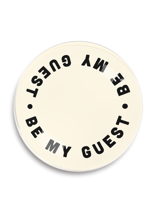 Be My Guest Cream Round Decoupage Tray