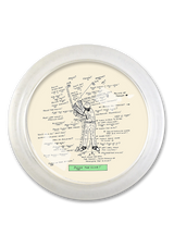 Golf Sketch 4" Round Glass Coaster