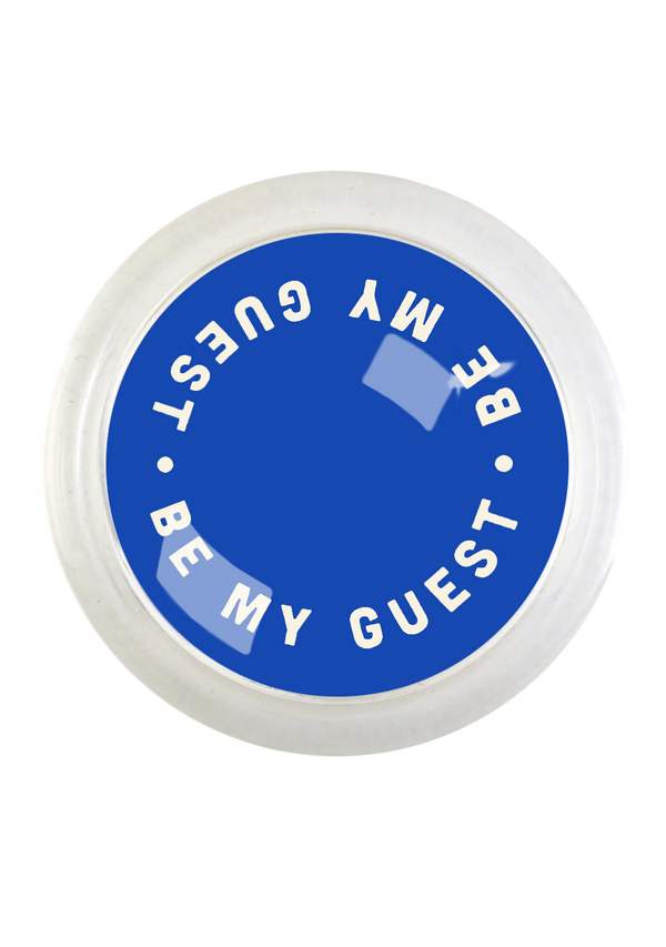 Be My Guest Blue 4" Round Glass Coaster