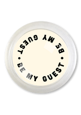 Be My Guest Cream 4" Round Glass Coaster