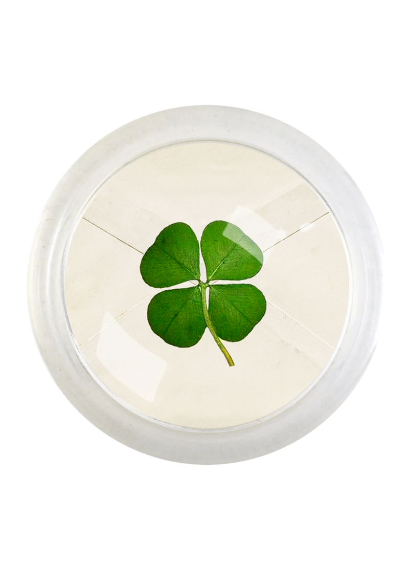 Lucky Clover Envelope 4" Round Glass Coaster