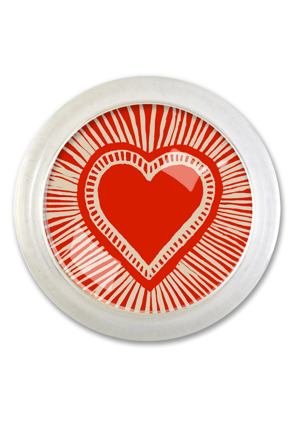 Luminous Loveburst Heart 4" Round Glass Coaster