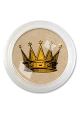 17th Century Sun Crown 4" Round Glass Coaster