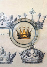 17th Century Sun Crown 4" Round Glass Coaster
