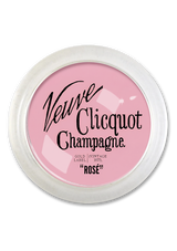 Veuve Clicquot Rosé Text 4" Round Glass Coaster