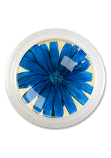 Blue Wildflower 4" Round Glass Coaster