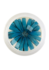 Blue Wildflower 4" Round Glass Coaster