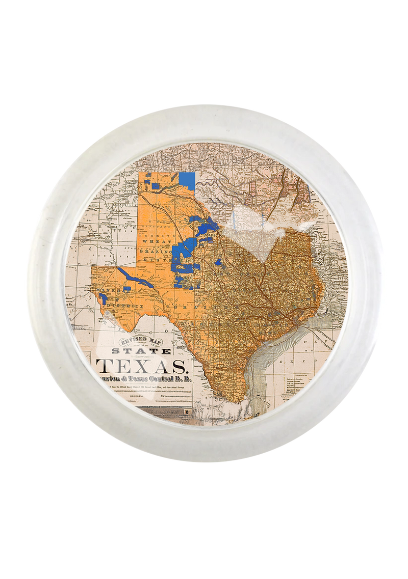 Golden Texas State 4" Round Glass Coaster