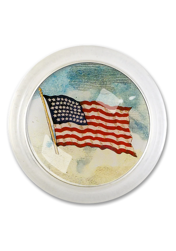 Old Glory American Flag 4" Round Glass Coaster