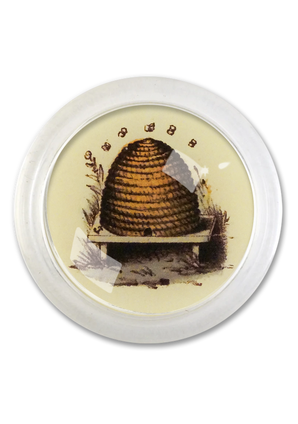 Vintage Beehive 4" Round Glass Coaster
