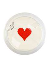 French Heart Envelope 4" Round Glass Coaster