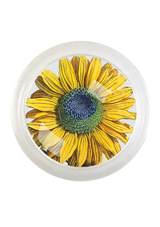 Amagansett Sunflower 4" Round Glass Coaster